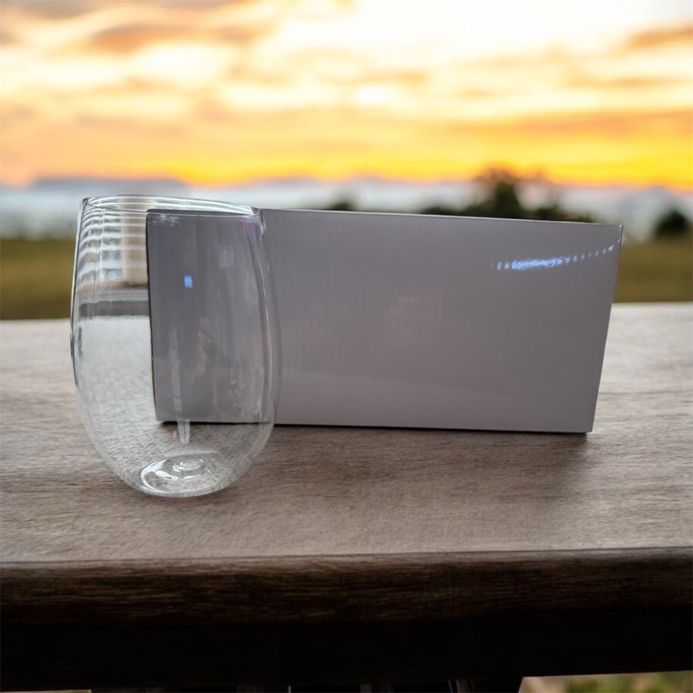 Elegant Clear Stemless Wine Glass